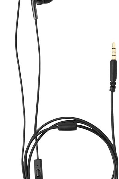 Amazon Basics Wired Earbuds with Microphone, In Ear Headphones, 3.5mm Jack, 4.2 ft long cable, S/M/L Ear Tips, Black