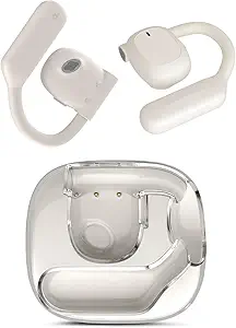 Open Ear Headphones,80H Playtime Air Conduction Earbuds w/Fast Charging, 16.2mm Hi-Fi Audio Drivers, Physical Buttons, ENC Mic, IPX5 Waterproof, Bluetooth 5.4, 2025 Upgrade for Workout White