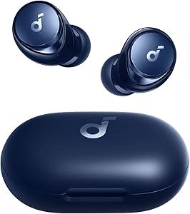 soundcore by Anker Space A40 Auto-Adjustable Active Noise Cancelling Wireless Earbuds, Reduce Noise by Up to 98%, 50H Playtime, Hi-Res Sound, Comfortable Fit, App Customization, Wireless Charge (Blue)