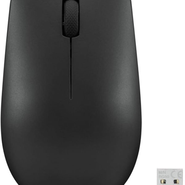 Lenovo 530 Wireless Mouse – Full Size Computer Mouse for PC, Laptop, Windows Computer - 2.4 GHz Nano USB Receiver - Ambidextrous Design - 12 Months Battery Life – Cordless