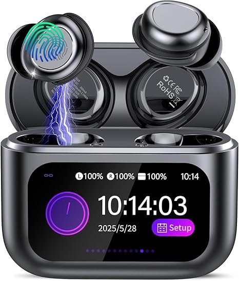 Sleep Earbuds Bluetooth 5.4 in Ear Touch Screen Sleep Headphones, Small Design Mini Sleep Earbuds for Side Sleepers with Sleep Mode, 48H Playtime Sleep Earphones Clear Calls, 5 EQ Modes, Black
