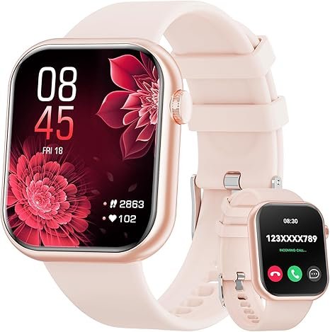 Hwagol Smart Watch (Answer/Make Call) 1.85inch Fitness Tracker, DIY Dials/Pedometer/Calories/Multiple Sport Modes/Voice Assistant, Smart Watches for Men Women Android iOS Phones