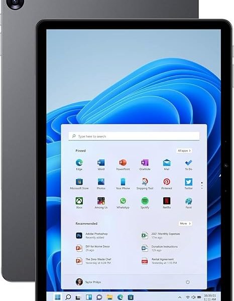 AE86 10.1" Window 11 Pro Tablet PC 12GB RAM 256GB SSD, Intel Core m3 Processor (up to 3.4 GHz), HD Touchscreen, BT5.0 WiFi 5, Type-C, Micro HDMI, Dual Webcam, Space Gray (Keyboard Sold Separately)