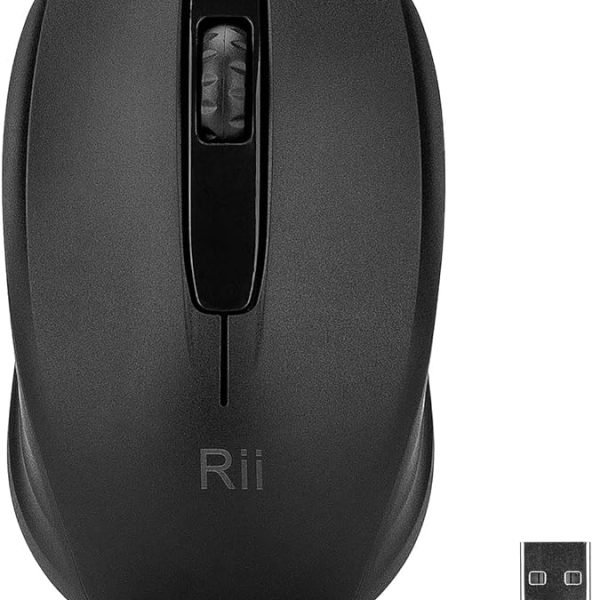 Rii Wireless Mouse, 2.4G Portable Computer Mice for PC, Laptop, Windows,Office Included Wireless USB dongle (Black)