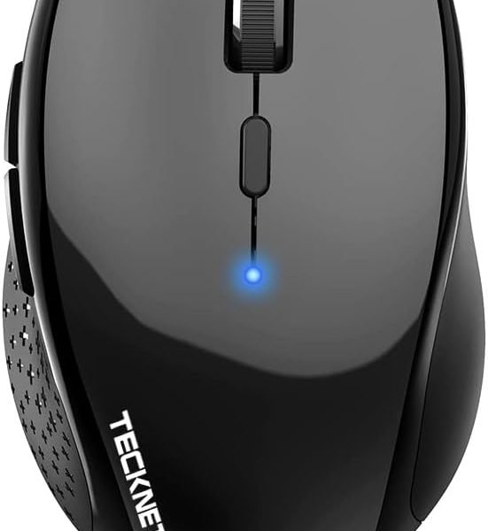 TECKNET Bluetooth Mouse, 4800 DPI Wireless Mouse, 2-Year Battery 6 Adjustable DPI, 6 Buttons Compatible with Laptop/Windows/Computer - Black