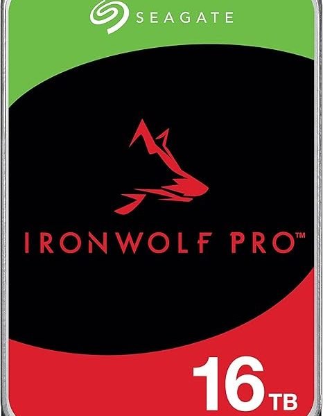 Seagate IronWolf Pro, 16 TB, Enterprise NAS Internal HDD –CMR 3.5 Inch, SATA 6 Gb/s, 7,200 RPM, 256 MB Cache for RAID Network Attached Storage (ST16000NT001)